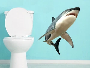 Pegatina de pared pegatina pegatina de pared para baño tiburón tiburón animal marino - Imagen 1 de 1