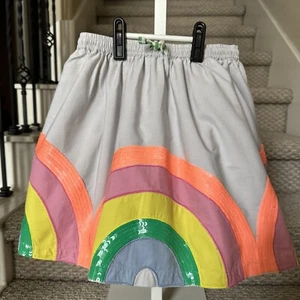 Mini Boden Girls Size 9-10 Pastel Rainbow Sequins Twirly Skirt - Picture 1 of 6