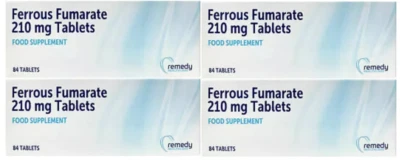 Ferrous 210mg Iron Tablets 4 Packs of 84 (336) Supplement for Anaemia & Energy - Image 1 of 4