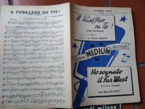 SPARTITO MUSICALE MUSIC SHEET A PUSILLECO CU TTE HO SOGNATO IL FAR WEST C. VILLA - Picture 1 of 1