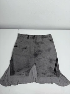 Rare Elisa Cavaletti Avant Garde Denim Bohemian Skirt Zipper Size M See Notes - Picture 1 of 13