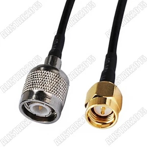 TNC male plug to SMA male straight connector RF pigtail cable RG174 15cm long - Picture 1 of 3