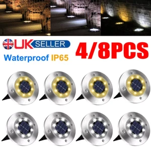 4/8PCS LED Solar Power Ground Lights Floor Decking Outdoor Garden Lawn Path Lamp - Picture 1 of 21