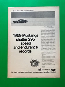 Ford Mustang Fastback 1969 anuncio impreso original vintage Bonneville - Imagen 1 de 1