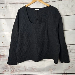 Top Maurices Mujer Talla 3X Negro Texturizado Tejido Manga Larga Carrera Informal  - Imagen 1 de 6