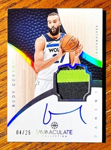 2023-24 PANINI IMMACULATE RUDY GOBERT CAMISETA USADA EN JUEGOS PARCHE AUTÓGRAFO #ED/25 - Imagen 1 de 1