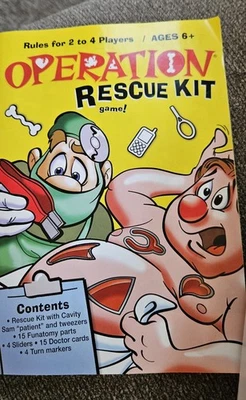 Operation Rescue Kit Game, ,For Parts. does not buzz, missing 2 cards,2 markers - Image 1 of 4