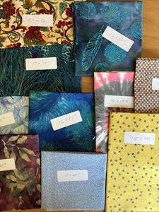Larger Fabric Scraps for Quilting. Sizes Shown On Photos. Multicolored. 1/2 Lb - Picture 1 of 12