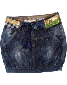 DESIGUAL Girls Denim Skirt 11-12 Years W26 Navy Blue Cotton BA34 - Picture 1 of 3