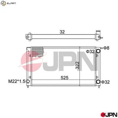 RADIATOR ENGINE COOLING 60C9053-JPN FOR VW SANTANA GOLF/Cabriolet/II SCIROCCO - Image 1 of 4