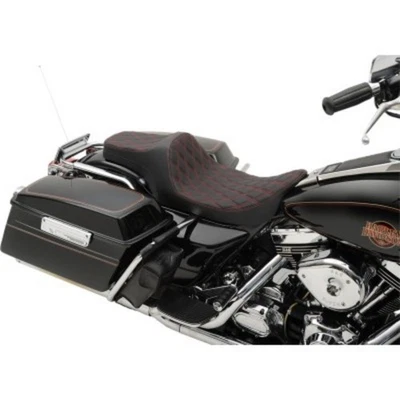 Asiento Drag Specialties Predator III rojo doble diamante Harley 97-07 Touring Foto 1 de 2