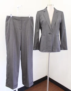 Tahari ASL Levine Static Herringbone Blazer & Pants Suit Set Pantsuit Size 8 - Picture 1 of 8