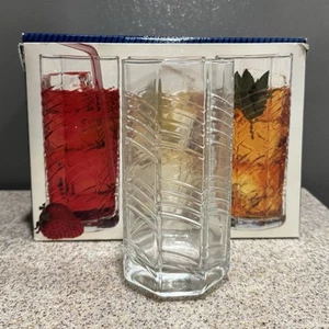 6 Dansk Summerhouse 14 oz Octagonal Coolers Glasses Vtg Original Box New! - Picture 1 of 12