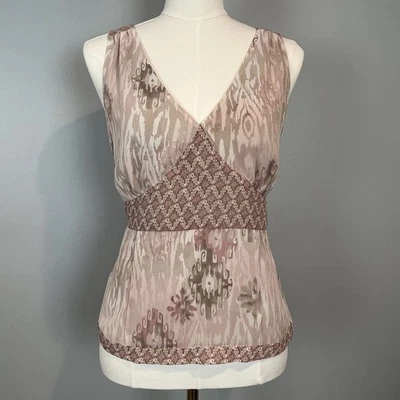 90s Y2K Pink Babydoll Blouse V-neck womens Size 12 Softgirl Balletcore Career - Image 1 of 4