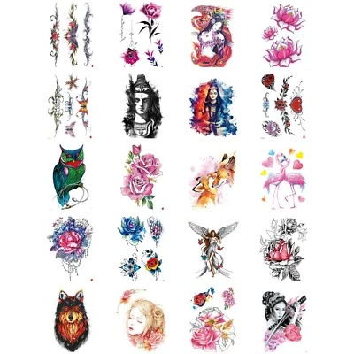 CRYSTAL WORLD UK Temporary Tattoos Women Men Kids Body Art Sticker Transfers Waterproof Body Arts