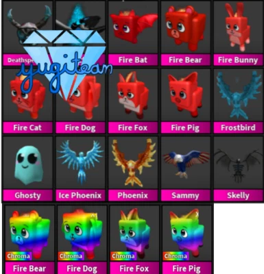 Roblox Murder Mystery 2 MM2 Super Rare Godly & Chroma Pets - Fast Shipping!