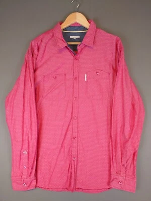 Marc Ecko 切割缝制长袖纽扣衬衫三文鱼男式 XL 码 100% 棉 — 第 1/4 张图片