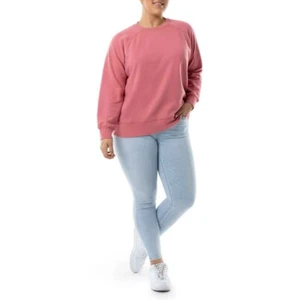 Terra & Sky Women's Plus Long Sleeve Core Sweatshirt-Pink-4X (28W-30W)-NWT - Picture 1 of 2