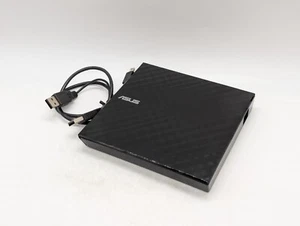 ASUS portable external slimline DVD writer SDRW-08D2S-U/B CD disc burner optical - Afbeelding 1 van 13
