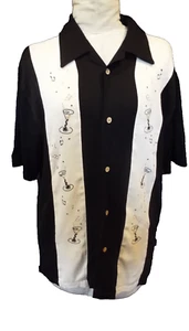 Camicia uomo Cabavera taglia M nera con inserti con ricamo note Martini - Foto 1 di 6