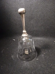 Leonard Silver 1983 Crystal Dinner Bell Silver Plated Handle 6.5" Made in Italy - Picture 1 of 4