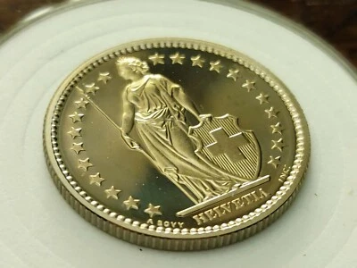 Superb original Proof  1979 Switzerland 2 Francs, bit of toning. W Holder. - Image 1 of 4