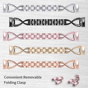 For Fitbit charge5 Zinc Alloy Diamond-studded Smart Watch Strap 12T - Picture 1 of 12