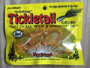 Northland Tackle - Tickletail Grubs - Orange With Black Scales - Large - Picture 1 of 2