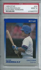 IVAN RODRIGUEZ (HOF) GASTONIA RANGERS 1989 STAR #20 PSA MINT 9