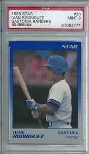 IVAN RODRIGUEZ (HOF) GASTONIA RANGERS 1989 STAR #20 PSA MINT 9 - Picture 1 of 2