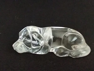Crystal glass lazy puppy dog figure paperweight display - Picture 1 of 10