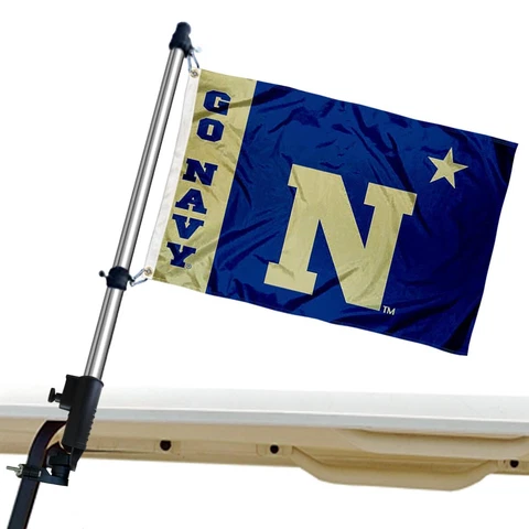 US Navy Midshipmen Golf Cart Flag and Flagpole Mount Holder Cover