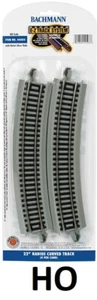 HO Set of 4 pcs. 22" RADIUS CURVED  E-Z Track W/ Nickel Silver BAC-44503 - Picture 1 of 2