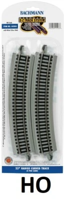 HO Set of 4 pcs. 22" RADIUS CURVED  E-Z Track W/ Nickel Silver BAC-44503 - Image 1 of 2
