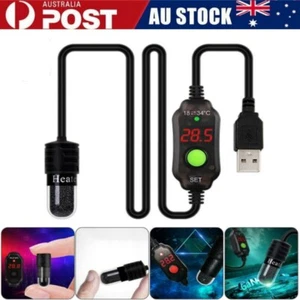 USB Mini Aquarium Fish Tank Heater Thermostat Submersible Heater LED Heating Rod - Picture 1 of 17
