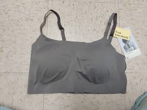 Nwt Tru & Co Womens Bralette Grey Scoop Adjable Straps Removable Pads XL - Picture 1 of 1