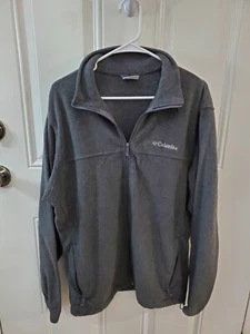 E5 Columbia Men's Fleece Full Zip Long Sleeve Grey Jacket Sweater Size L EUC - Picture 1 of 3