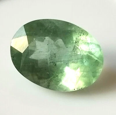 5.85 Carat Natural Greenish Blue Aquamarine Faceted Oval Gemstone 13.8X10.3 mm - Image 1 of 4