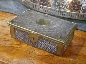 Geldkassette Draht Kasse Jugendstil um 1900 Schmuck Schatulle Messing Montur - Bild 1 von 7