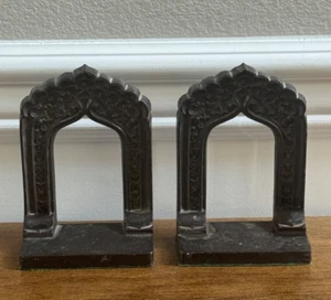 ANTIGUO SUJETALIBROS BRADLEY HUBBARD PERSA/ARCO MORISCO BRONCE PÁTINA ORIGINAL - Imagen 1 de 12
