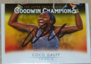 COCO GAUFF SIGNED  2021 UPPER DECK GOODWIN CHAMPIONS TRADING CARD - Picture 1 of 3
