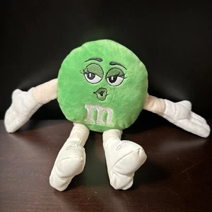 M&Ms World Green Ms Plush Toy Stuffed 9" O-M-O 2016 - Picture 1 of 4
