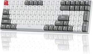 RK Royal Kludge RK100 Wireless Mechanical Keyboard Red Linear Gray White - Picture 1 of 5