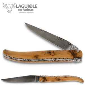 Laguiole en Aubrac Messer 12 cm - Griff Wacholder - Damast Klinge Frankreich - Bild 1 von 6