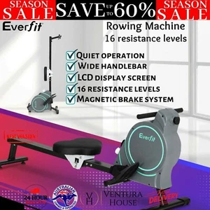 Everfit Magnetic Rowing Machine 16 Levels Rower With APP Cardio Workout Fitness - Picture 1 of 12