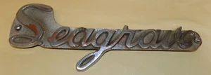 Vintage Seagrave Fire Truck Rescue Name Emblem Cast Brass Chrome Plated 12" long - Picture 1 of 12