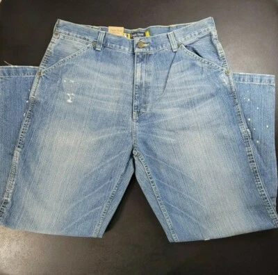 Pantalones de mezclilla para hombre Duck Head premium utilitarios desgastados salpicaduras 36W x 30L nuevos con etiquetas Foto 1 de 4