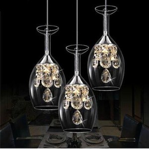 Modern Crystal Wine glasses Chandelier Ceiling Lights Pendant Lamp LED Lighting