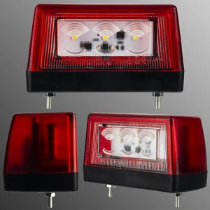LED Kennzeichenbeleuchtung Anhänger rot 12V 24V LKW Bus Van universell Rücklicht - Bild 1 von 8
