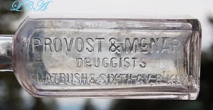 Antique BROOKLYN N Y bottle PROVOST McNARY druggists FLATBUSH 6TH AV B'klyn - Picture 1 of 3